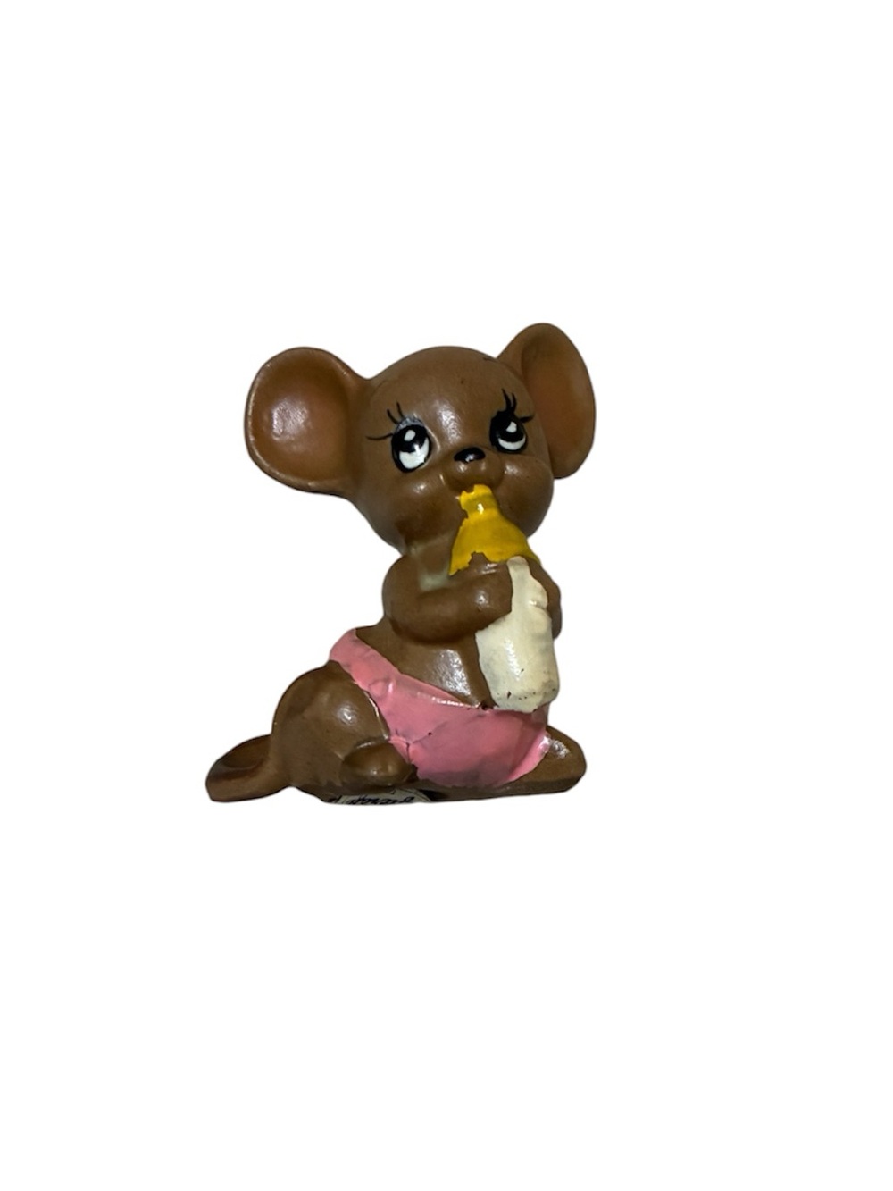 Josef Orifinals Vintage 50s/60s Ceramic Brown Baby Mouse Village Figurine